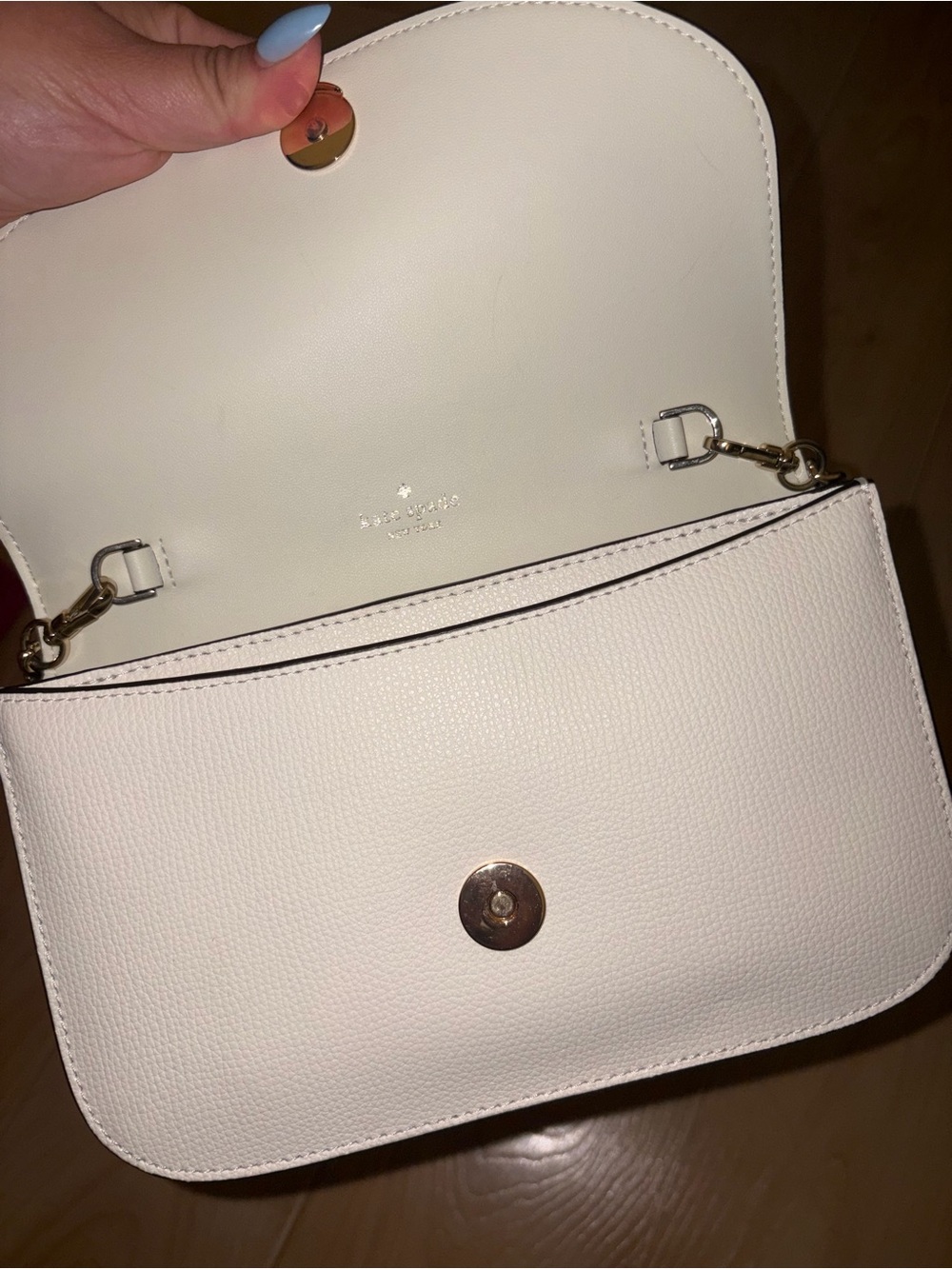 kate spade Cream Leather Crossbody with Gold Chain Accent - Picture 3 of 4